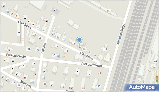 Kielce, Grochowa, 12a, mapa Kielc