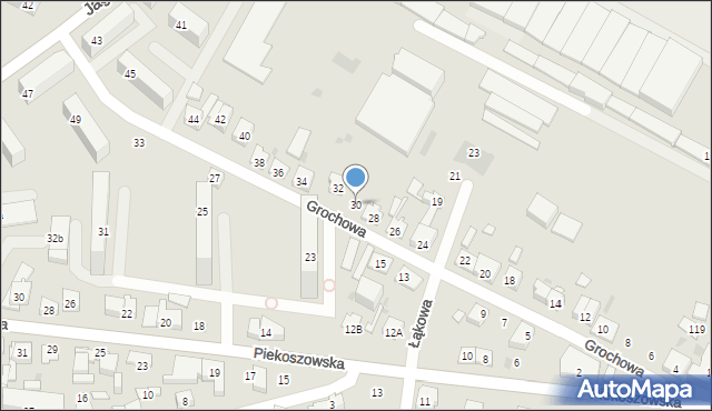 Kielce, Grochowa, 30, mapa Kielc