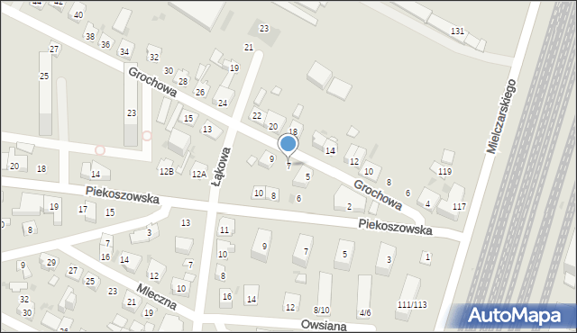 Kielce, Grochowa, 7, mapa Kielc