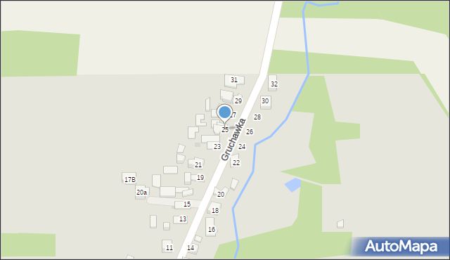 Kielce, Gruchawka, 25, mapa Kielc