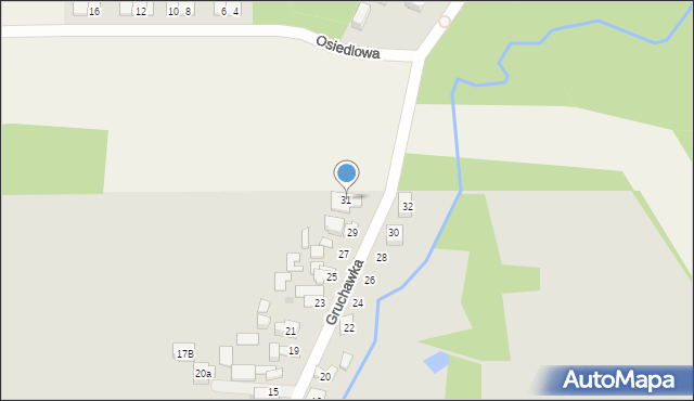 Kielce, Gruchawka, 31, mapa Kielc