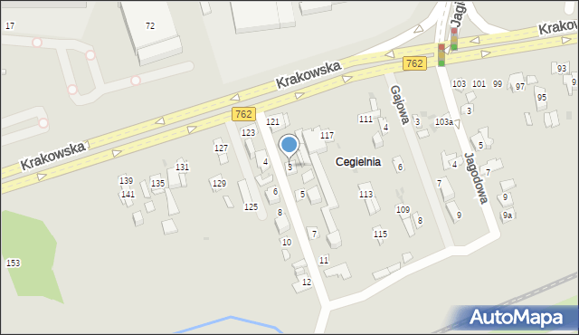 Kielce, Grzybowa, 3, mapa Kielc