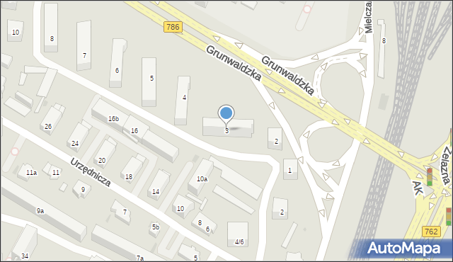 Kielce, Grunwaldzka, 3, mapa Kielc