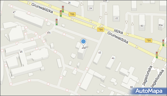 Kielce, Grunwaldzka, 43a, mapa Kielc