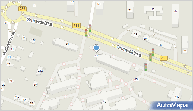 Kielce, Grunwaldzka, 47, mapa Kielc