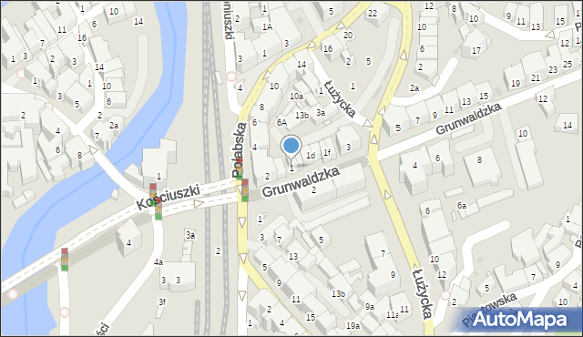 Kłodzko, Grunwaldzka, 1, mapa Kłodzka