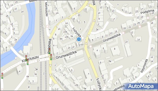 Kłodzko, Grunwaldzka, 3, mapa Kłodzka
