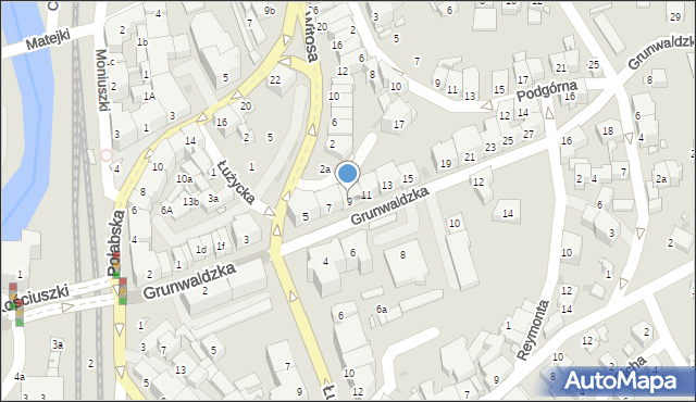 Kłodzko, Grunwaldzka, 9, mapa Kłodzka