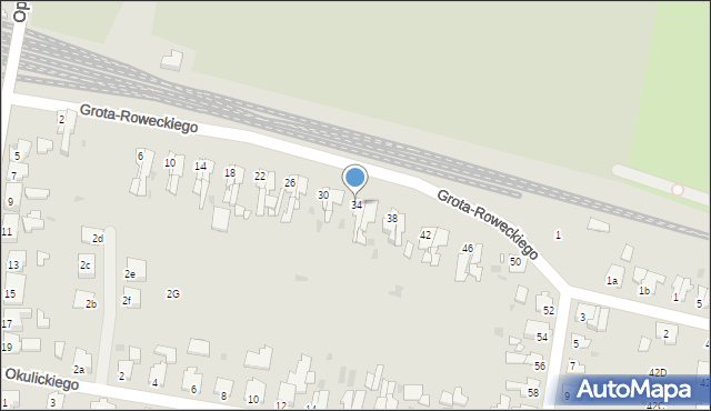 Kluczbork, Grota-Roweckiego Stefana, gen., 34, mapa Kluczbork