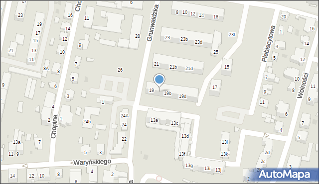 Kluczbork, Grunwaldzka, 19a, mapa Kluczbork