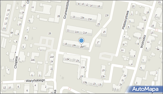 Kluczbork, Grunwaldzka, 19d, mapa Kluczbork