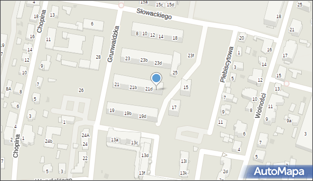 Kluczbork, Grunwaldzka, 21e, mapa Kluczbork