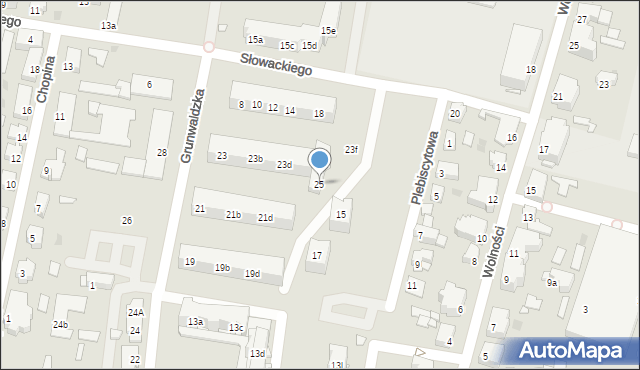 Kluczbork, Grunwaldzka, 25, mapa Kluczbork