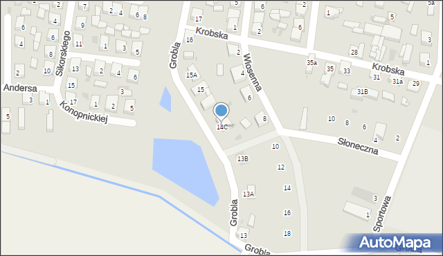 Kobylin, Grobla, 14C, mapa Kobylin