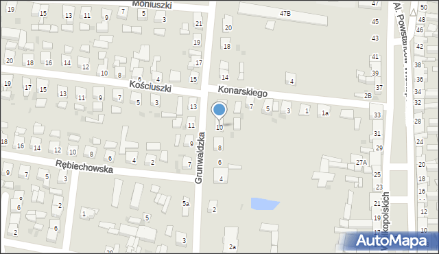 Kobylin, Grunwaldzka, 10, mapa Kobylin