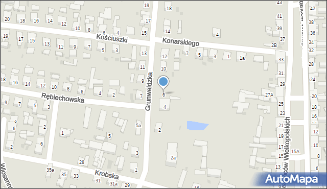 Kobylin, Grunwaldzka, 6, mapa Kobylin