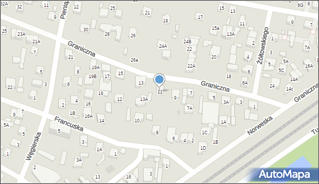 Kobyłka, Graniczna, 11, mapa Kobyłka