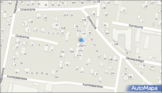 Kobyłka, Graniczna, 57F, mapa Kobyłka