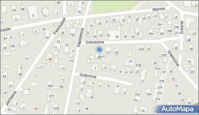 Kobyłka, Graniczna, 69, mapa Kobyłka