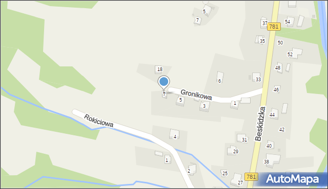 Kocierz Moszczanicki, Gronikowa, 7, mapa Kocierz Moszczanicki