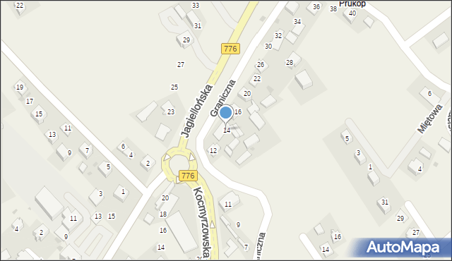 Kocmyrzów, Graniczna, 14, mapa Kocmyrzów