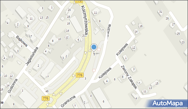 Kocmyrzów, Graniczna, 5, mapa Kocmyrzów