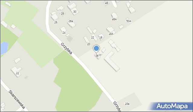 Kokoszkowy, Grzybka Józefa, dh., 16, mapa Kokoszkowy
