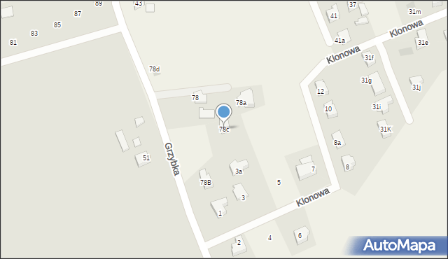 Kokoszkowy, Grzybka Józefa, dh., 78c, mapa Kokoszkowy