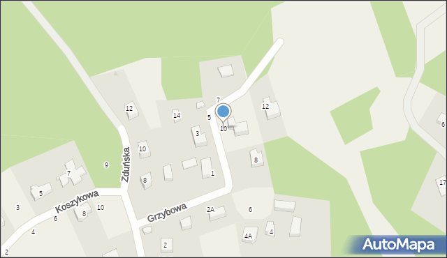Koleczkowo, Grzybowa, 10, mapa Koleczkowo