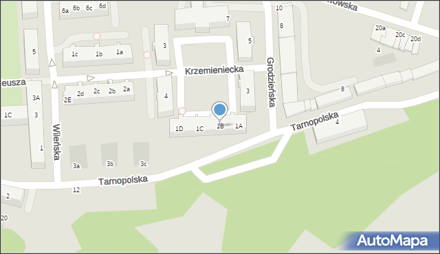 Kołobrzeg, Grodzieńska, 1B, mapa Kołobrzegu