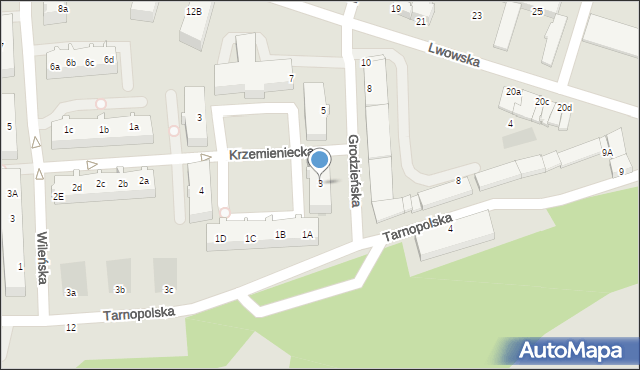 Kołobrzeg, Grodzieńska, 3, mapa Kołobrzegu