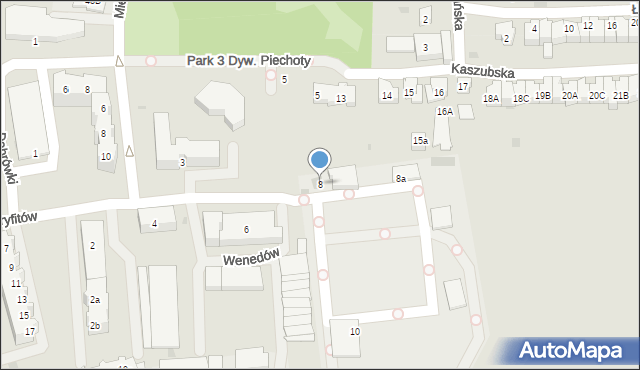 Kołobrzeg, Gryfitów, 8, mapa Kołobrzegu