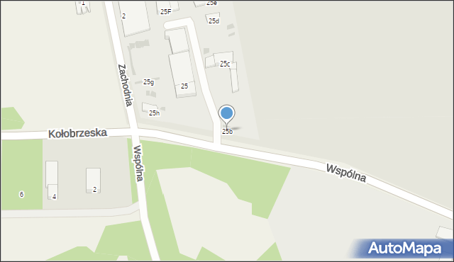 Kołobrzeg, Grzybowska, 25b, mapa Kołobrzegu