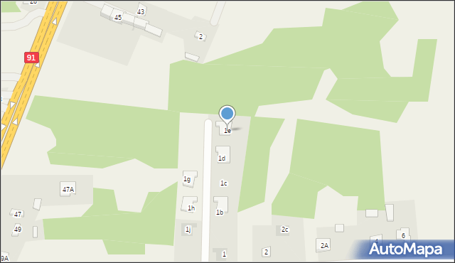 Kolonia Poczesna, Graniczna, 1e, mapa Kolonia Poczesna