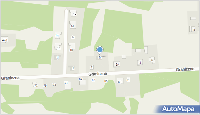 Kolonia Poczesna, Graniczna, 2c, mapa Kolonia Poczesna
