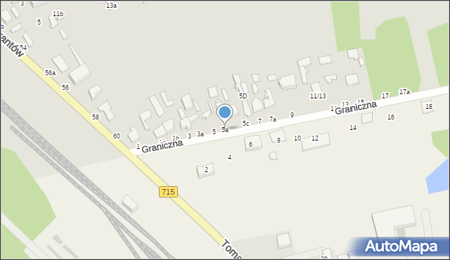 Koluszki, Graniczna, 5a, mapa Koluszki