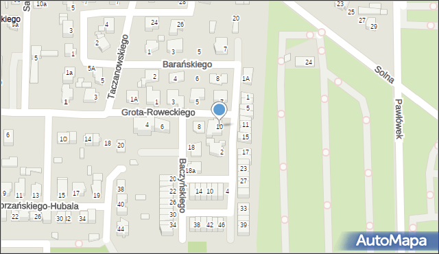 Konin, Grota-Roweckiego Stefana, gen., 10, mapa Konina