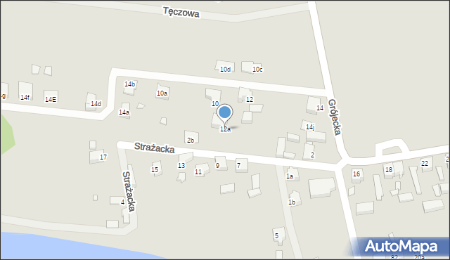 Konin, Grójecka, 12a, mapa Konina