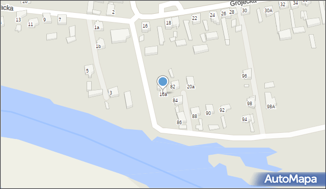 Konin, Grójecka, 16a, mapa Konina