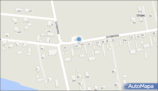 Konin, Grójecka, 20, mapa Konina