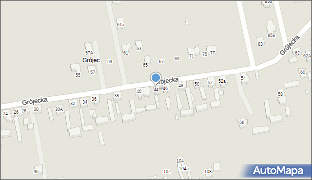 Konin, Grójecka, 44, mapa Konina