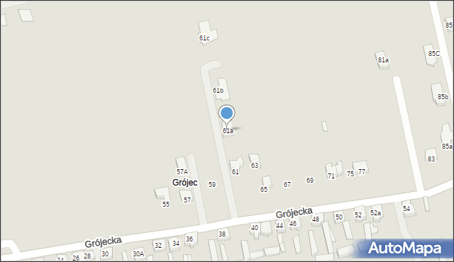 Konin, Grójecka, 61a, mapa Konina