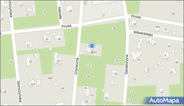 Konstancin-Jeziorna, Graniczna, 35, mapa Konstancin-Jeziorna