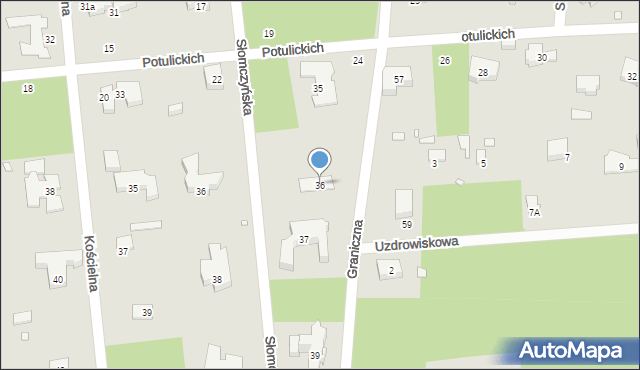Konstancin-Jeziorna, Graniczna, 36, mapa Konstancin-Jeziorna