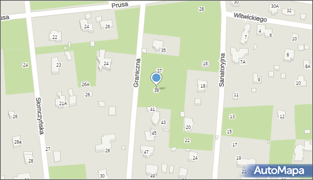 Konstancin-Jeziorna, Graniczna, 39, mapa Konstancin-Jeziorna