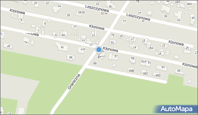 Konstancin-Jeziorna, Graniczna, 87, mapa Konstancin-Jeziorna