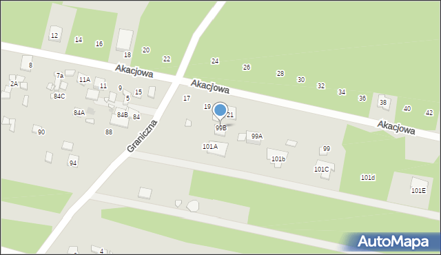 Konstancin-Jeziorna, Graniczna, 99B, mapa Konstancin-Jeziorna
