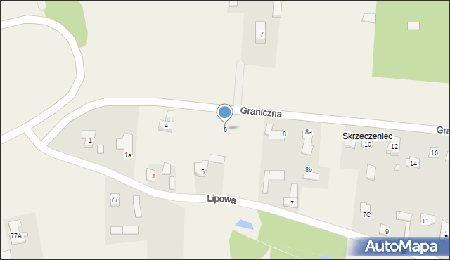 Kopana, Graniczna, 6, mapa Kopana