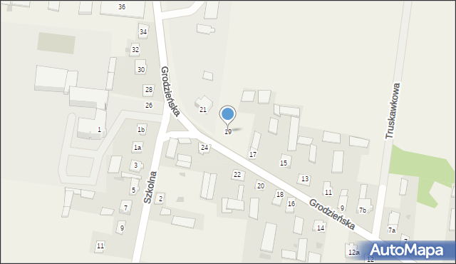 Korycin, Grodzieńska, 19, mapa Korycin