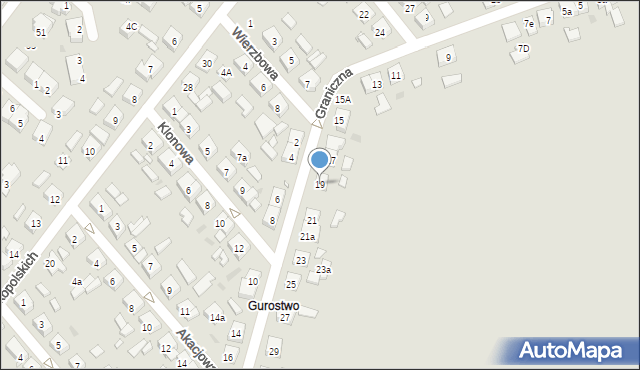 Kościan, Graniczna, 19, mapa Kościan